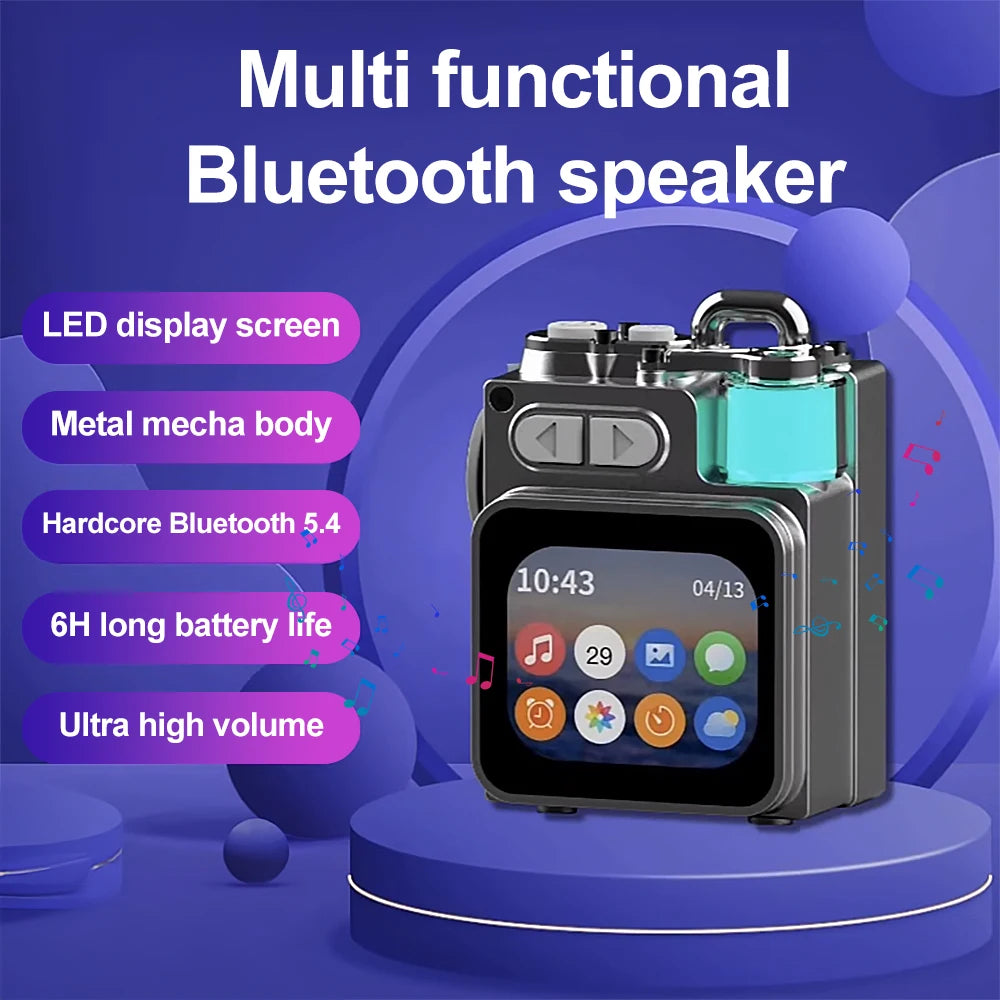 GerTong Portable Bluetooth Speaker with LED Display and Stereo Sound