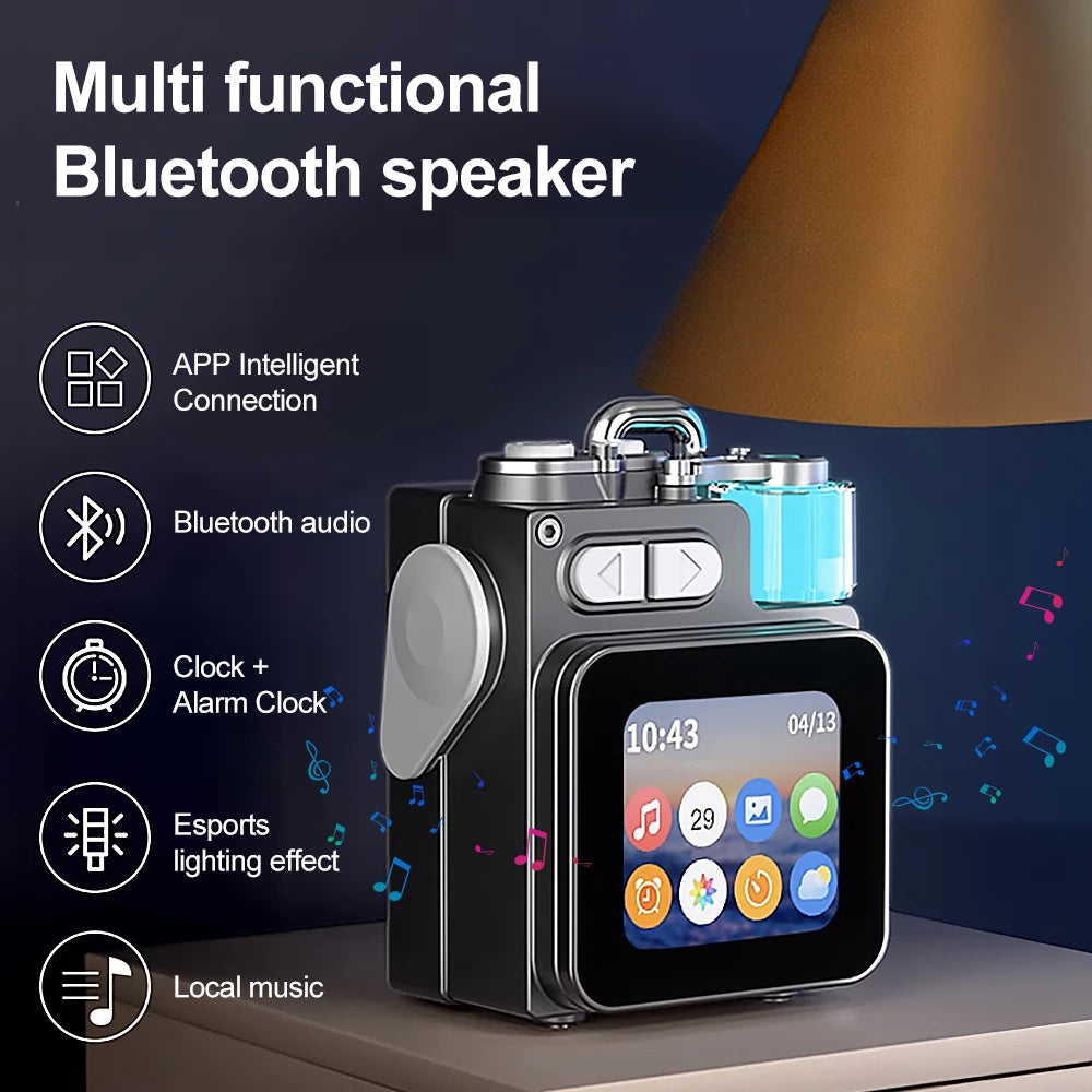GerTong Portable Bluetooth Speaker with LED Display and Stereo Sound