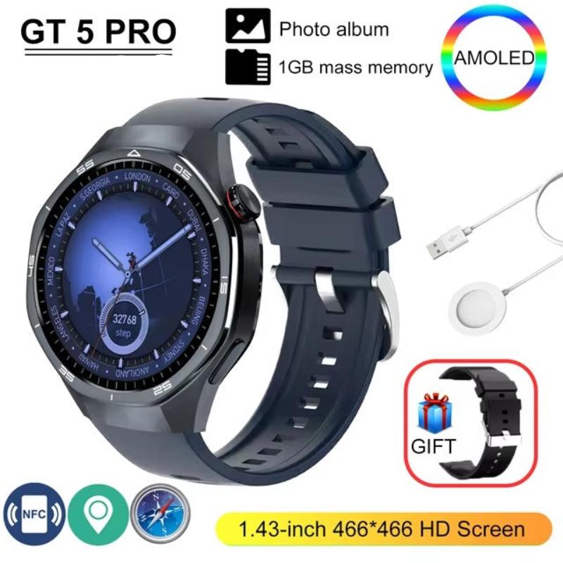GT5 Pro Smartwatch AI Tech 1.43 AMOLED GPS 1GB Memory NFC Health Fitness Tracker