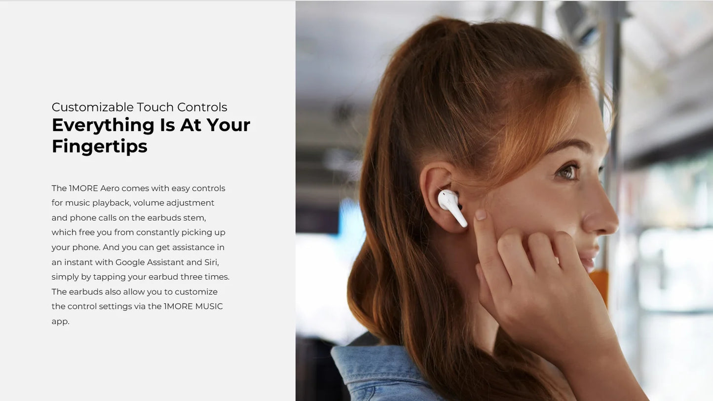 1MORE Aero Bluetooth 5.2 Earbuds ANC Wireless Charging 28H Playtime