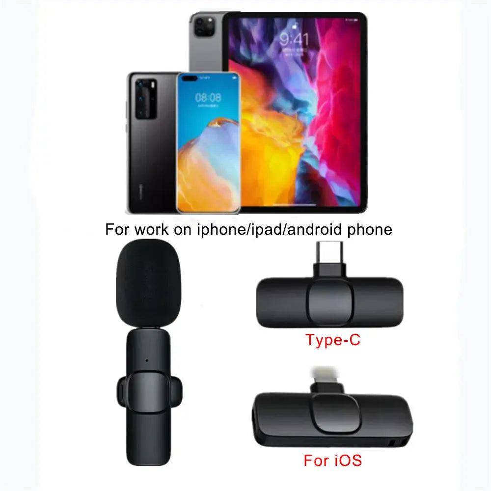 Wireless Lavalier Microphone – Mini Portable Mic for Android/iPhone