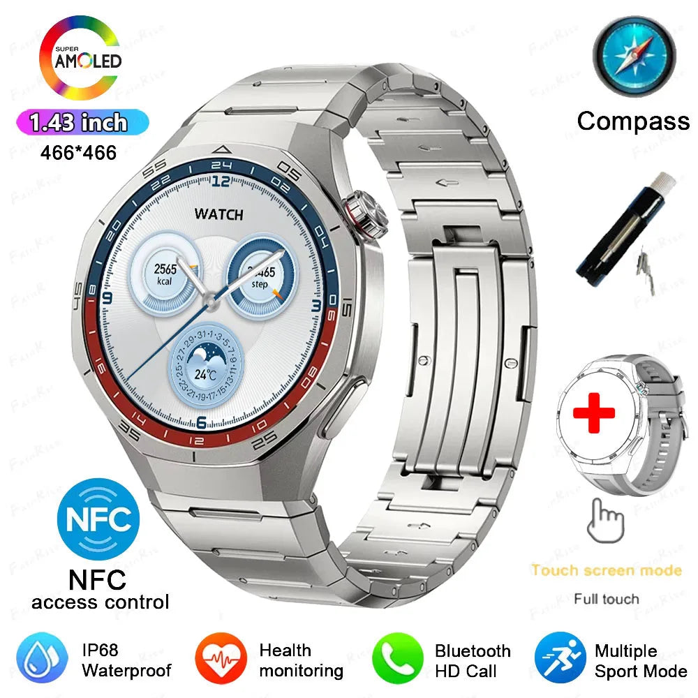 GT5 Pro Smartwatch AI Tech 1.43 AMOLED GPS 1GB Memory NFC Health Fitness Tracker