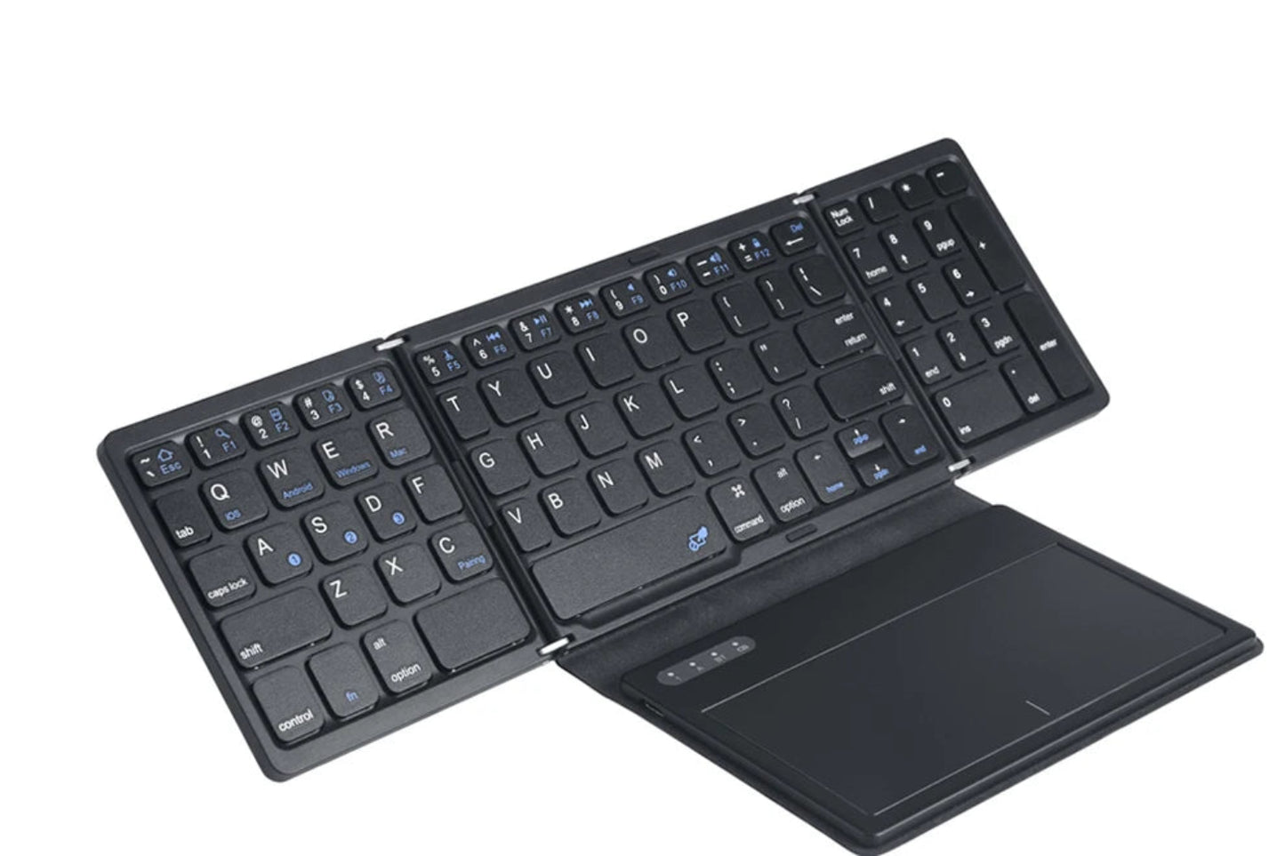 Foldable Bluetooth Keyboard with Touchpad – Portable Wireless Rechargeable Keyboard for Laptop, Phone, Tablet