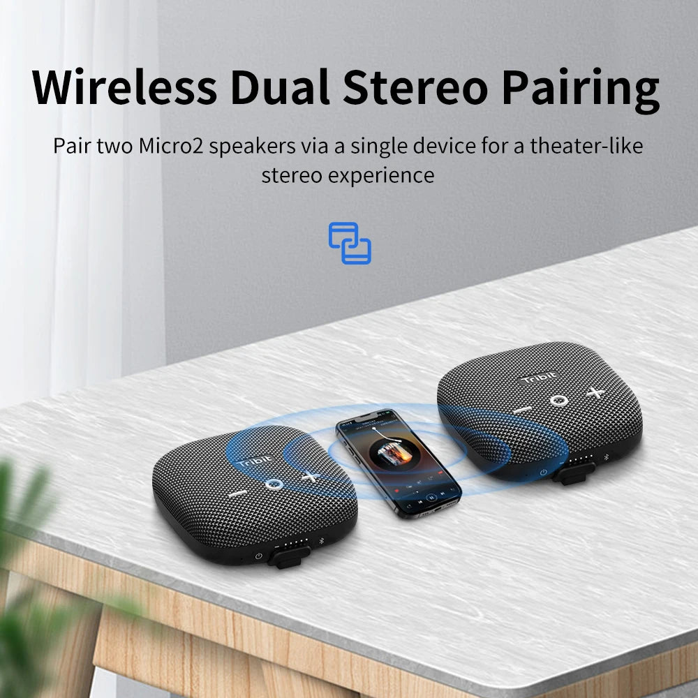 Tribit StormBox Micro 2 Bluetooth Speaker with Deep Bass & Strap – IP67 Waterproof