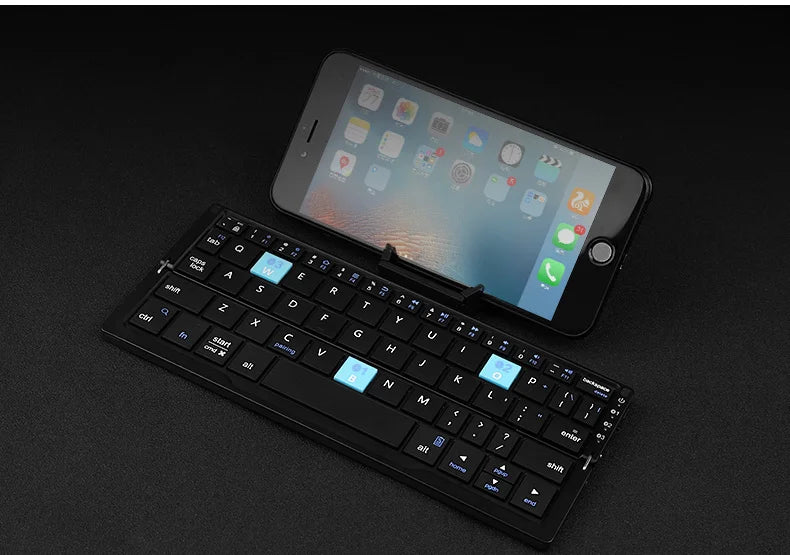 Mini Wireless Bluetooth Keyboard with Aluminium Stand 202.5 x 46.51 mm