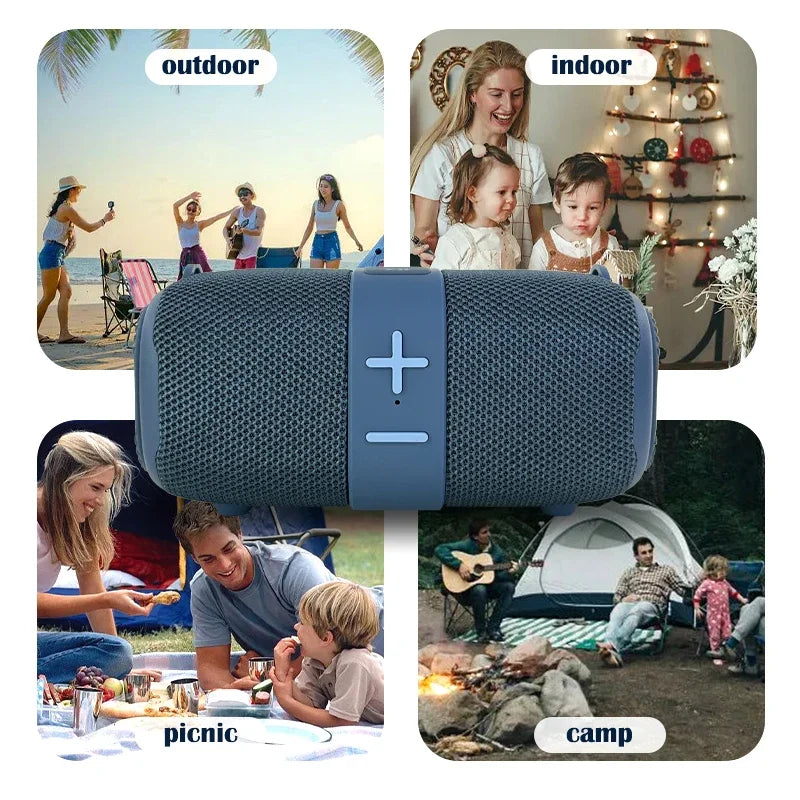 T&G Crossbody Bluetooth Speaker with LED Light & FM/USB/AUX Support