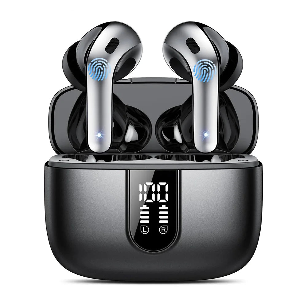 Wireless Bluetooth Earbuds – 52H Playtime, 4-Mic Noise Cancelling