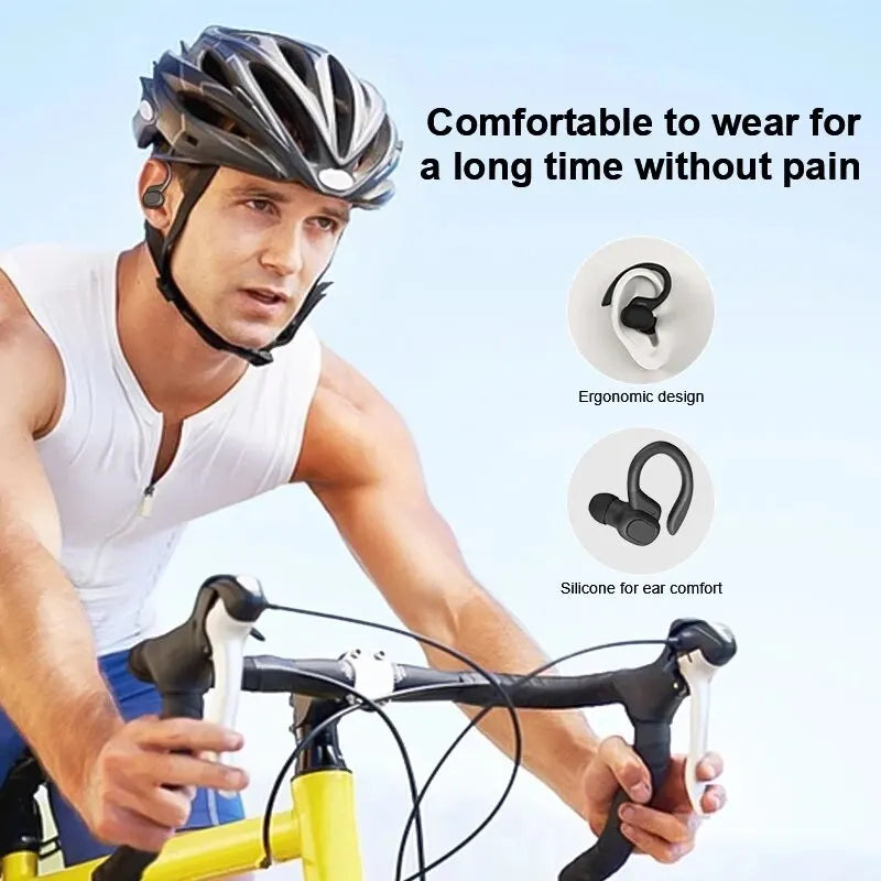 TWS Wireless Bluetooth Earphones Headphones Sports Ear Hook Running Bass Earbuds