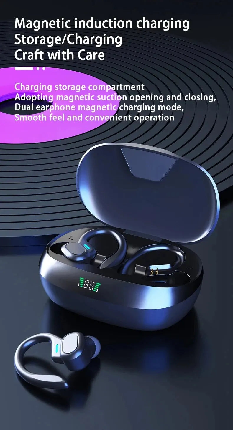 TWS Wireless Bluetooth Earphones Headphones Sports Ear Hook Running Bass Earbuds