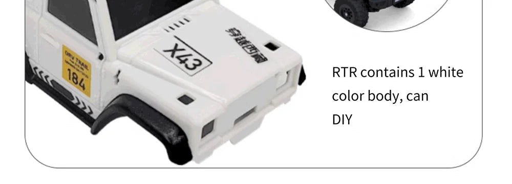 LDARC X43 1:43 Mini RC 4WD Desktop Crawler Car for Adults & Kids