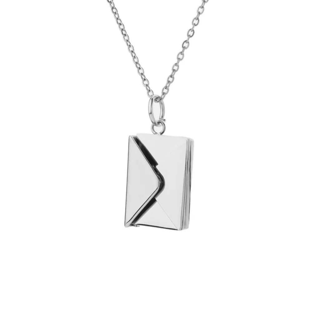 Love Letter Envelope Pendant Necklace Customized Stainless Steel Valentines/Mother's Day