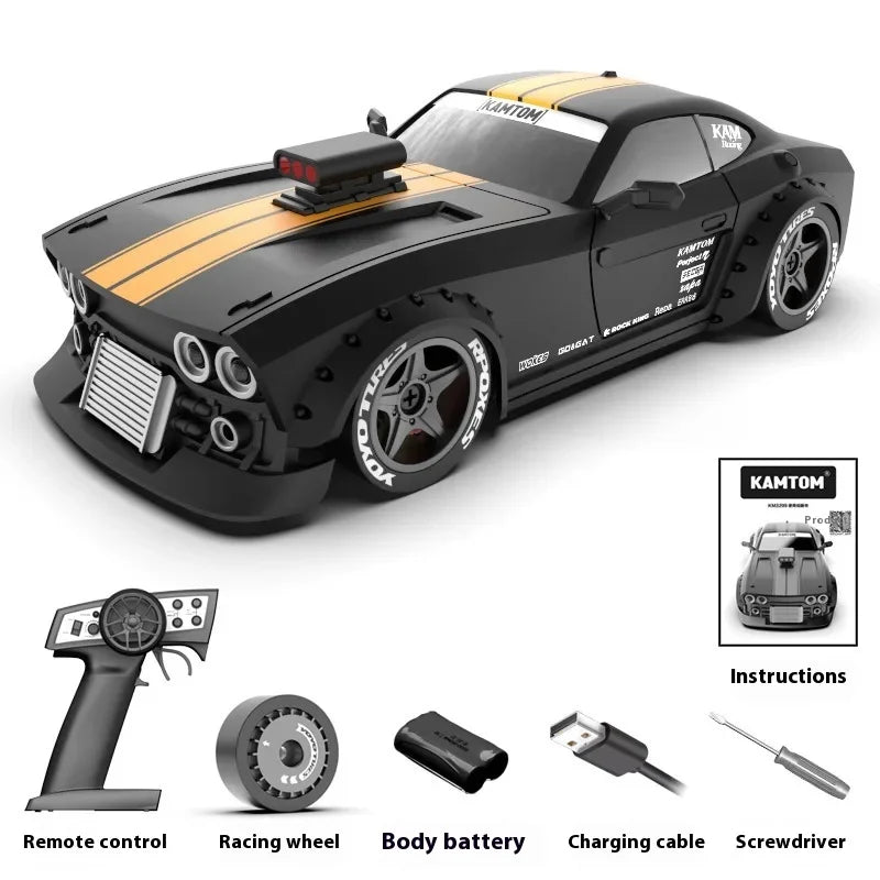 KAMTOM 1/32 4WD RC Drift Car – 30KM/H, Gyro Stabilization, LED Lights