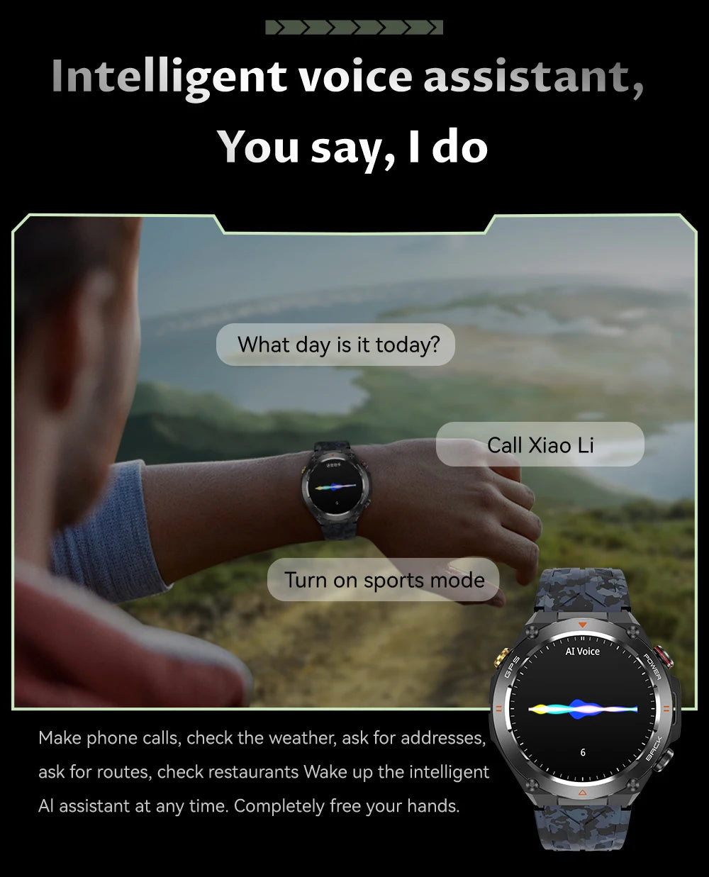 V75 Military Grade Outdoor Smartwatch GPS, 650mAh