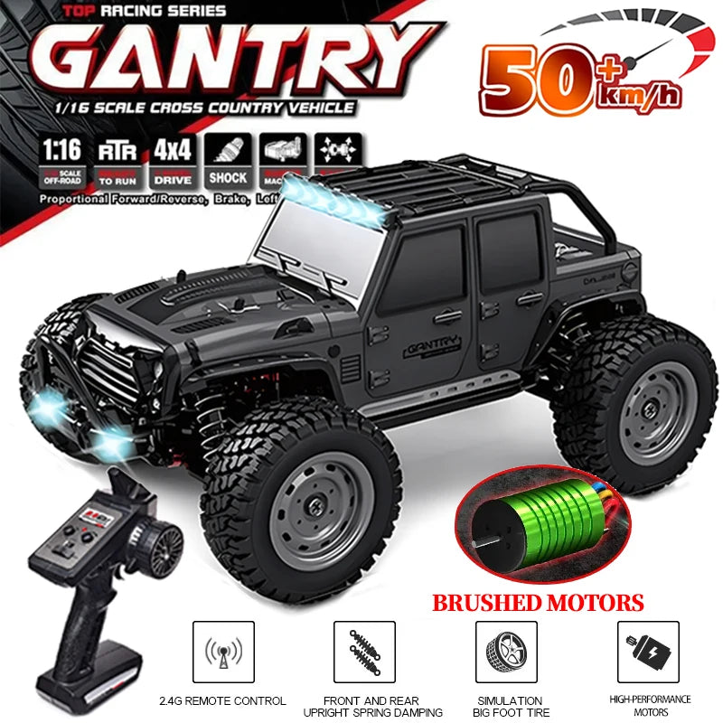 WLtoys 16103 1:16 RC Car – 50KM/H 4WD Monster Truck with LED Lights