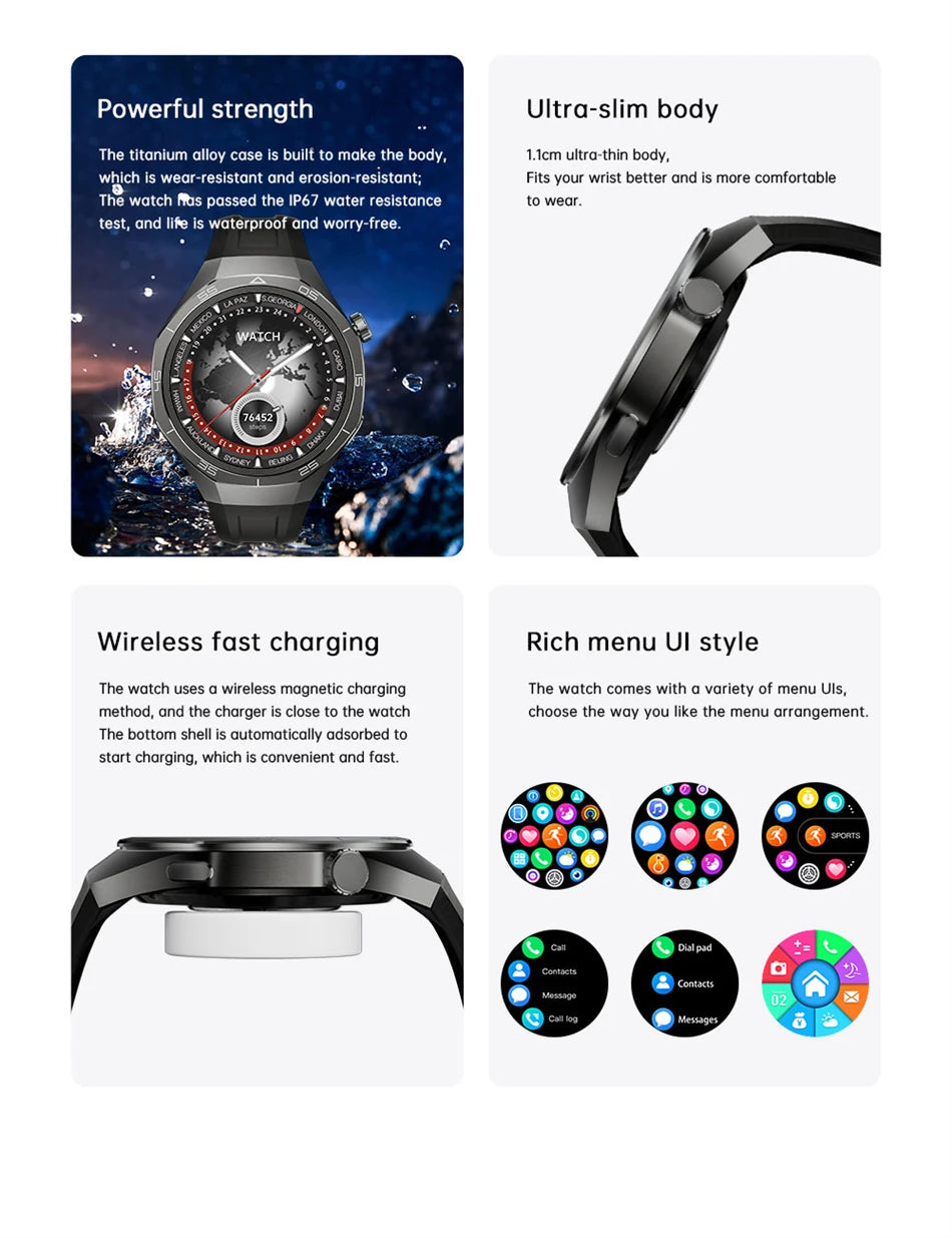 GT5 Pro Smartwatch AI Tech 1.43 AMOLED GPS 1GB Memory NFC Health Fitness Tracker