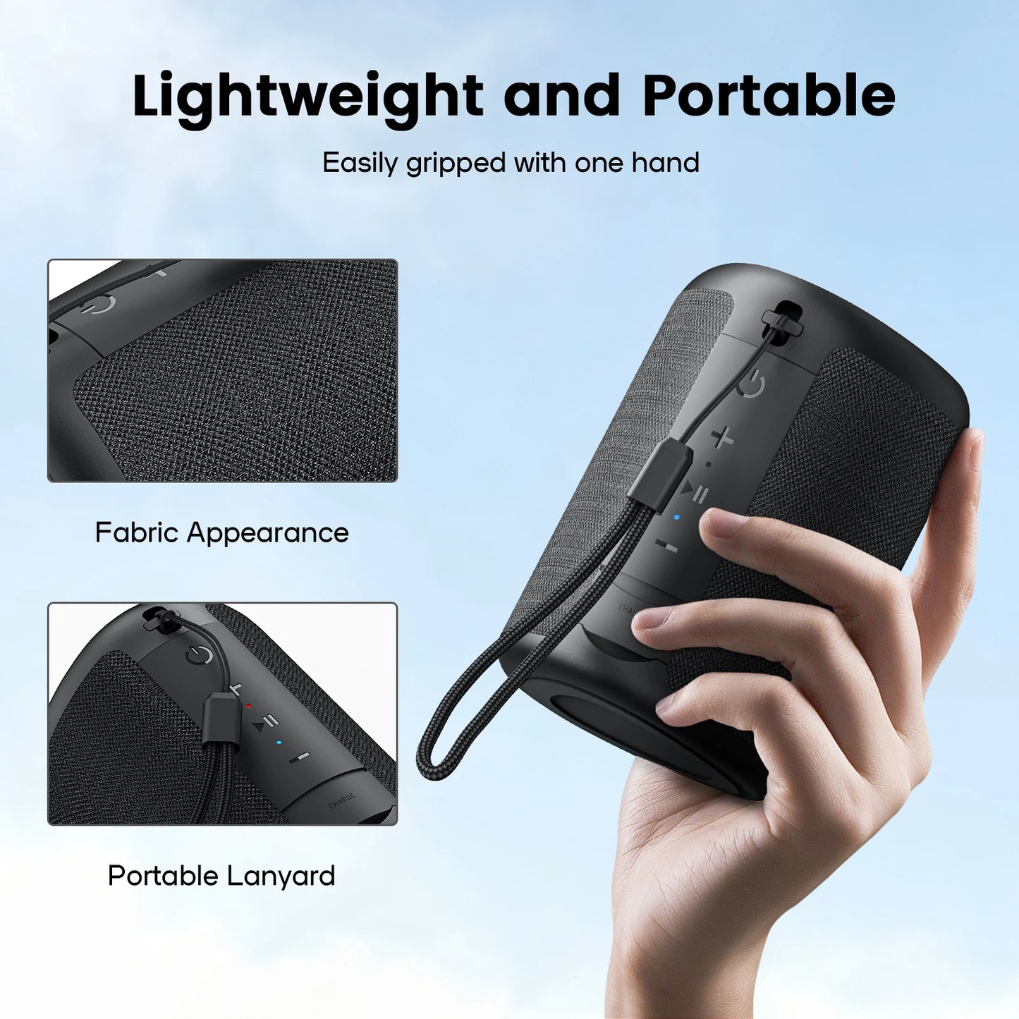 WISETIGER DEEYAPLE A46 Mini Bluetooth Speaker – TWS, LED, 10W Bass, IPX4 Waterproof
