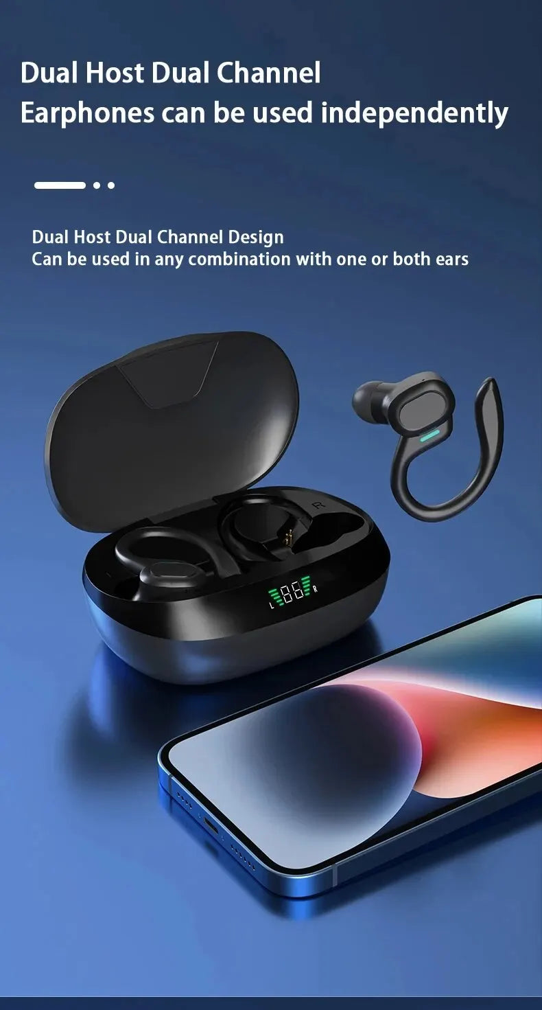TWS Wireless Bluetooth Earphones Headphones Sports Ear Hook Running Bass Earbuds