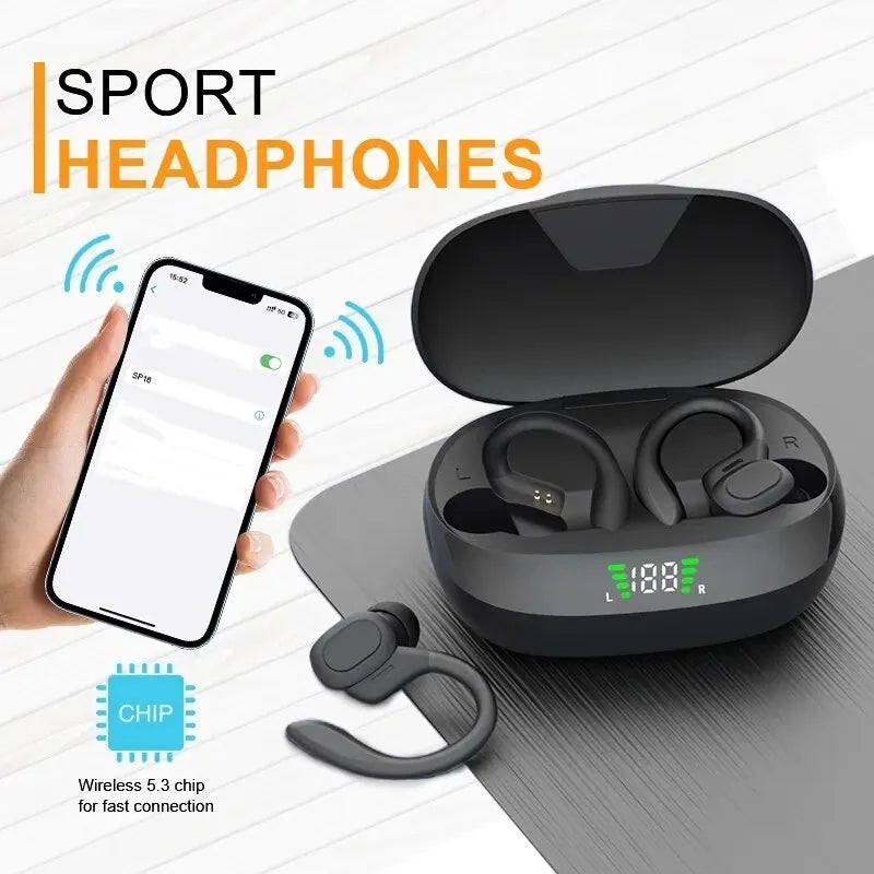 TWS Wireless Bluetooth Earphones Headphones Sports Ear Hook Running Bass Earbuds