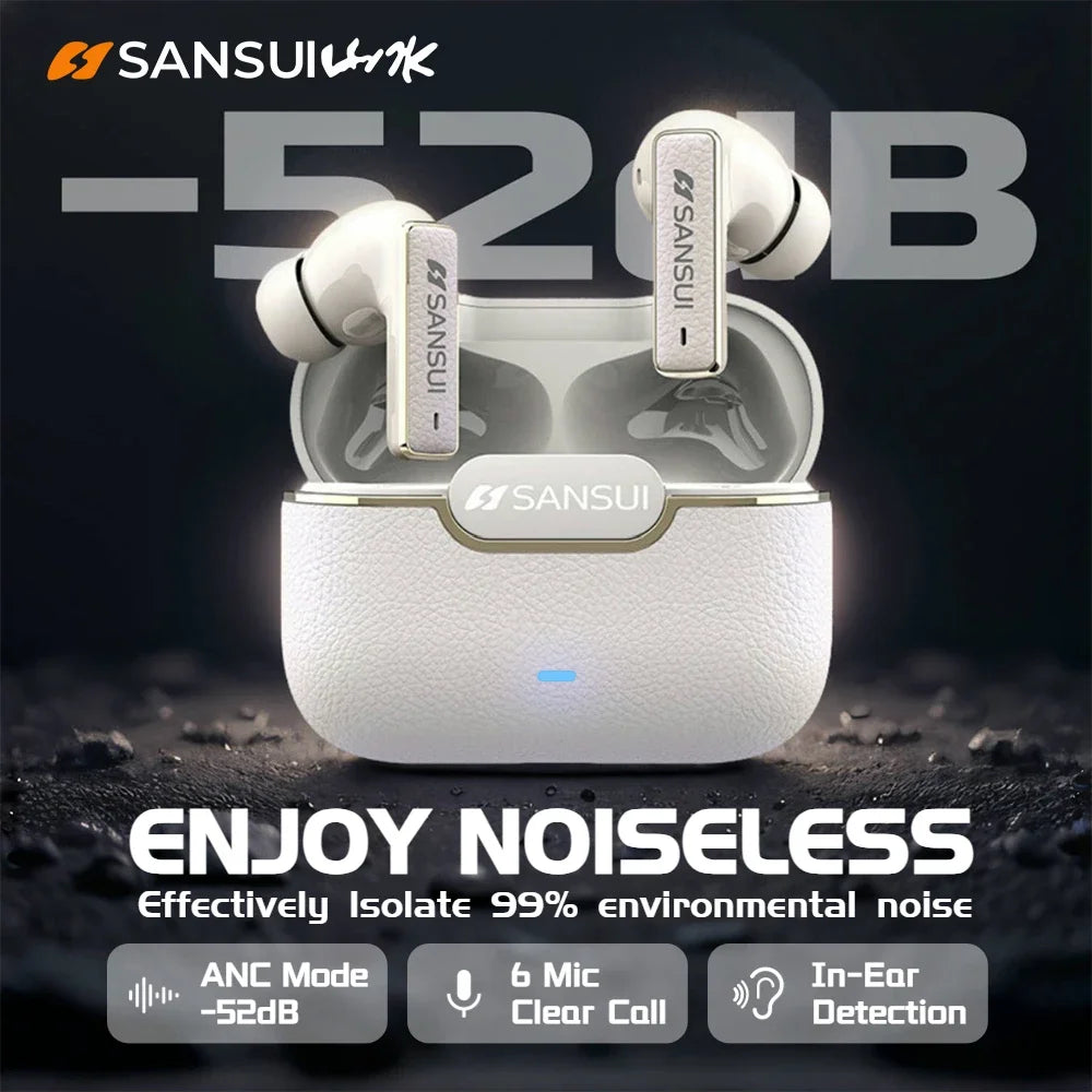 Sansui ANC Earbuds With 6 Mic HD Calls, 28H Play