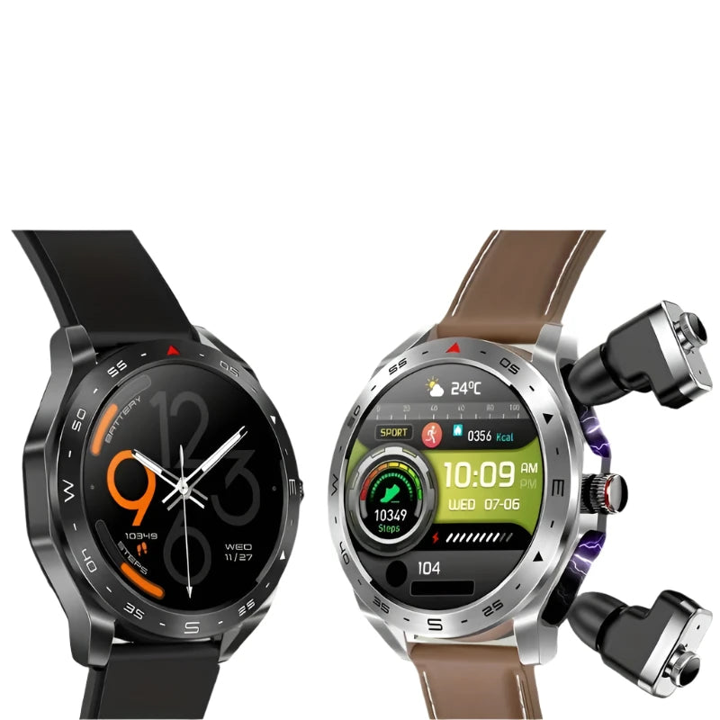 2 in 1 SmartWatch with Earbuds 400mAh High-Definition Screen Sports Fitness 5.0 Bluetooth