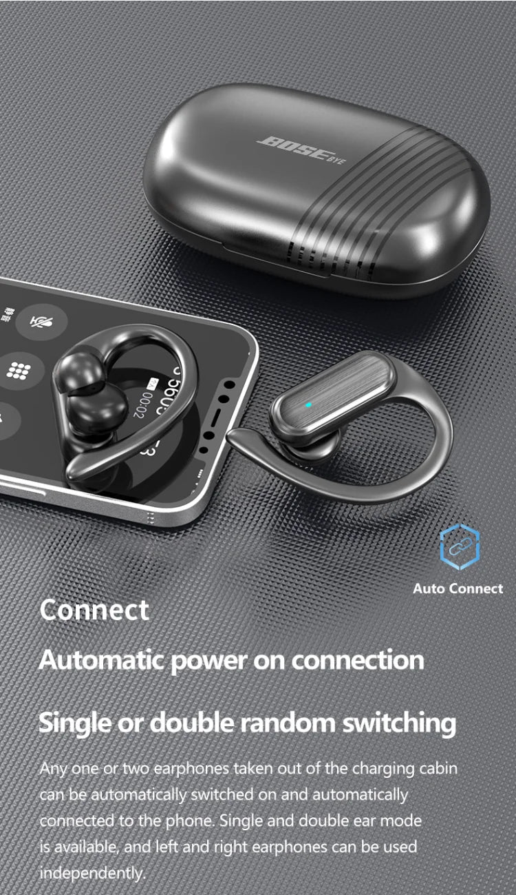 BOSE bye A520 TWS Bluetooth Earphones with Ear Hooks & Waterproof Design