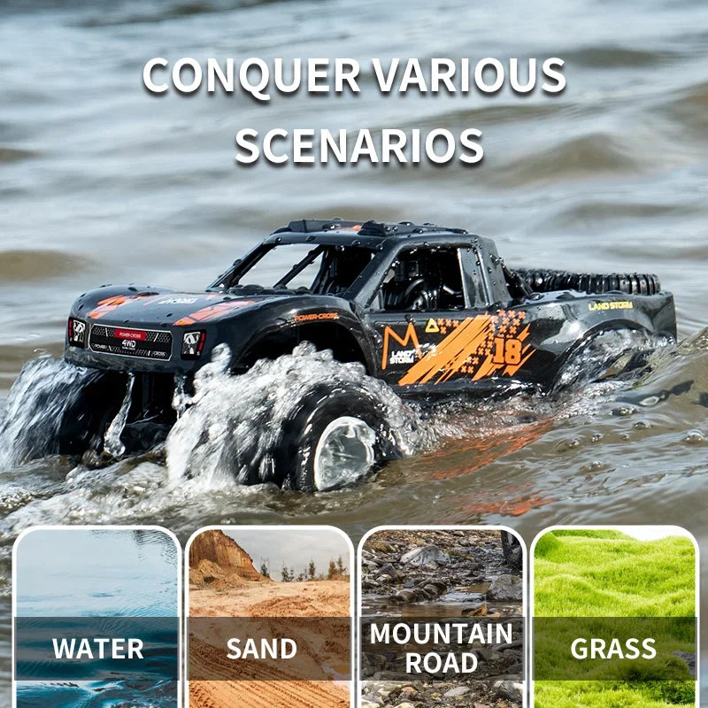 JJRC 4WD Amphibious RC Car – Waterproof, Off-Road, Stunt Climbing Truck