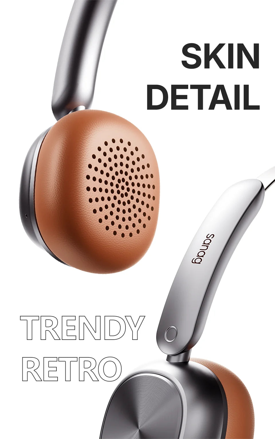 Retro Bluetooth 5.4 Headphones – HiFi Sound, Noise Cancelling, 60H Playtime