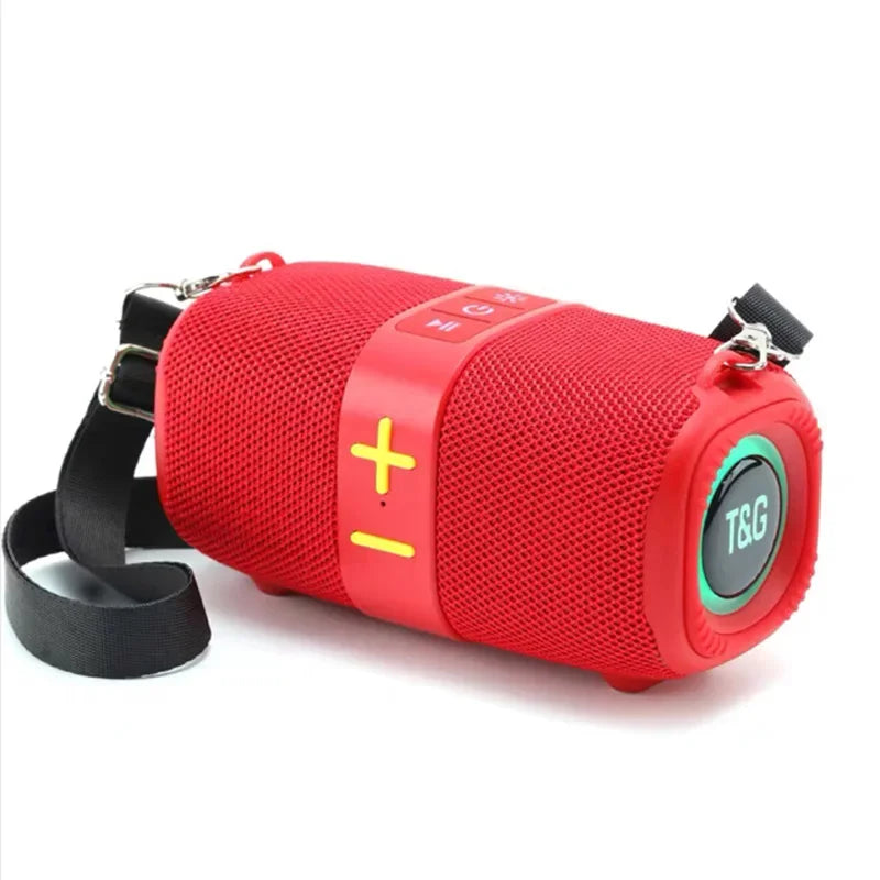 T&G Crossbody Bluetooth Speaker with LED Light & FM/USB/AUX Support