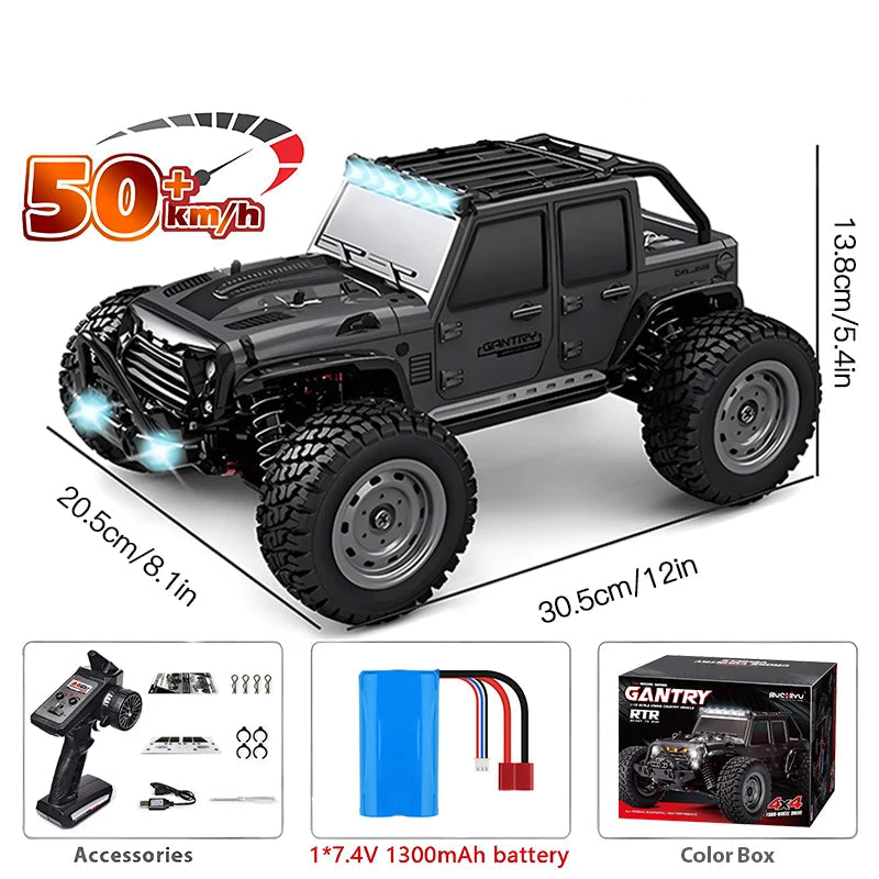 SCY 1:16 4WD 70KM/H or 50KM/H Brushless RC Drift Truck with LED Lights