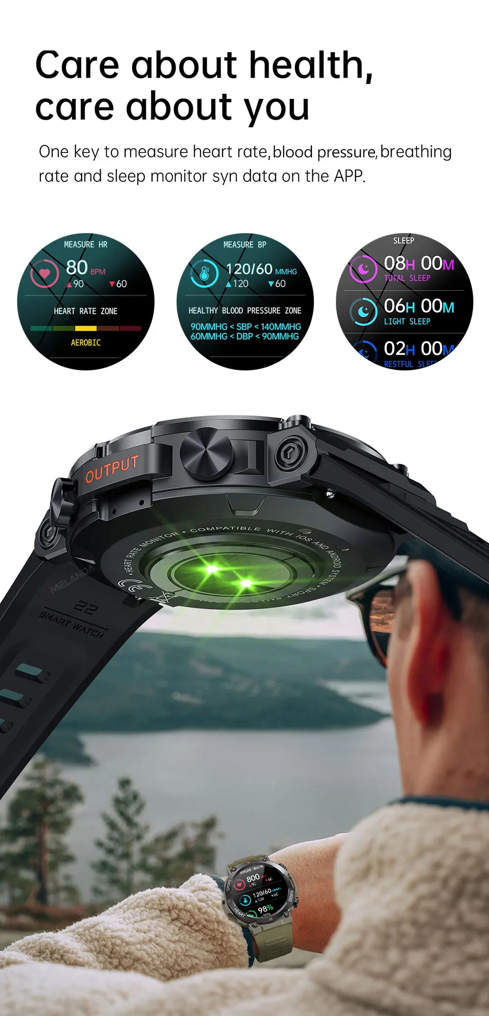 MEVADEN MD56 Smartwatch – Bluetooth Calling, Heart/BP Monitor, 5-Day Battery