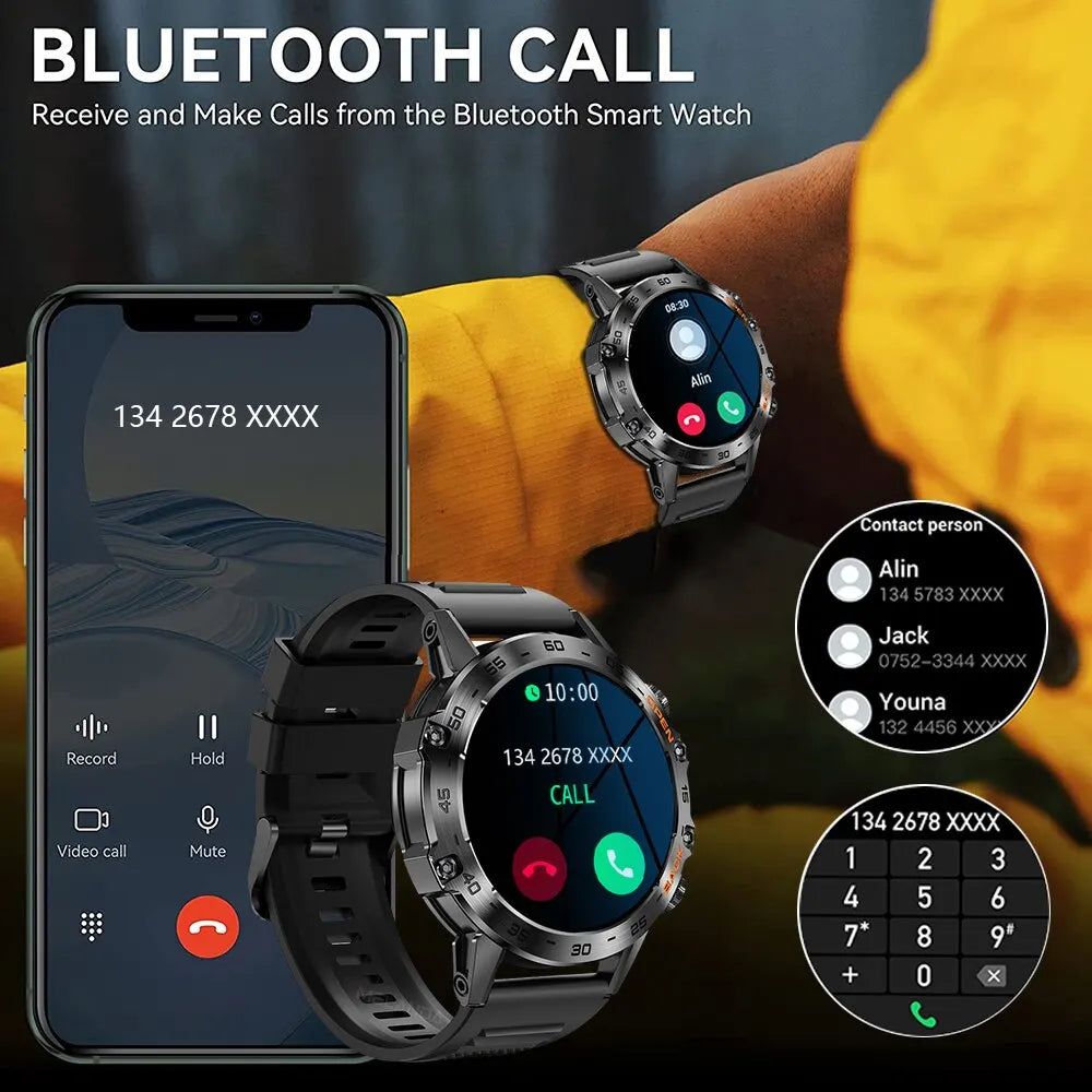 Men Smart Watches for iOS Android MD52 Sports Fitness Tracker Waterproof 1.39