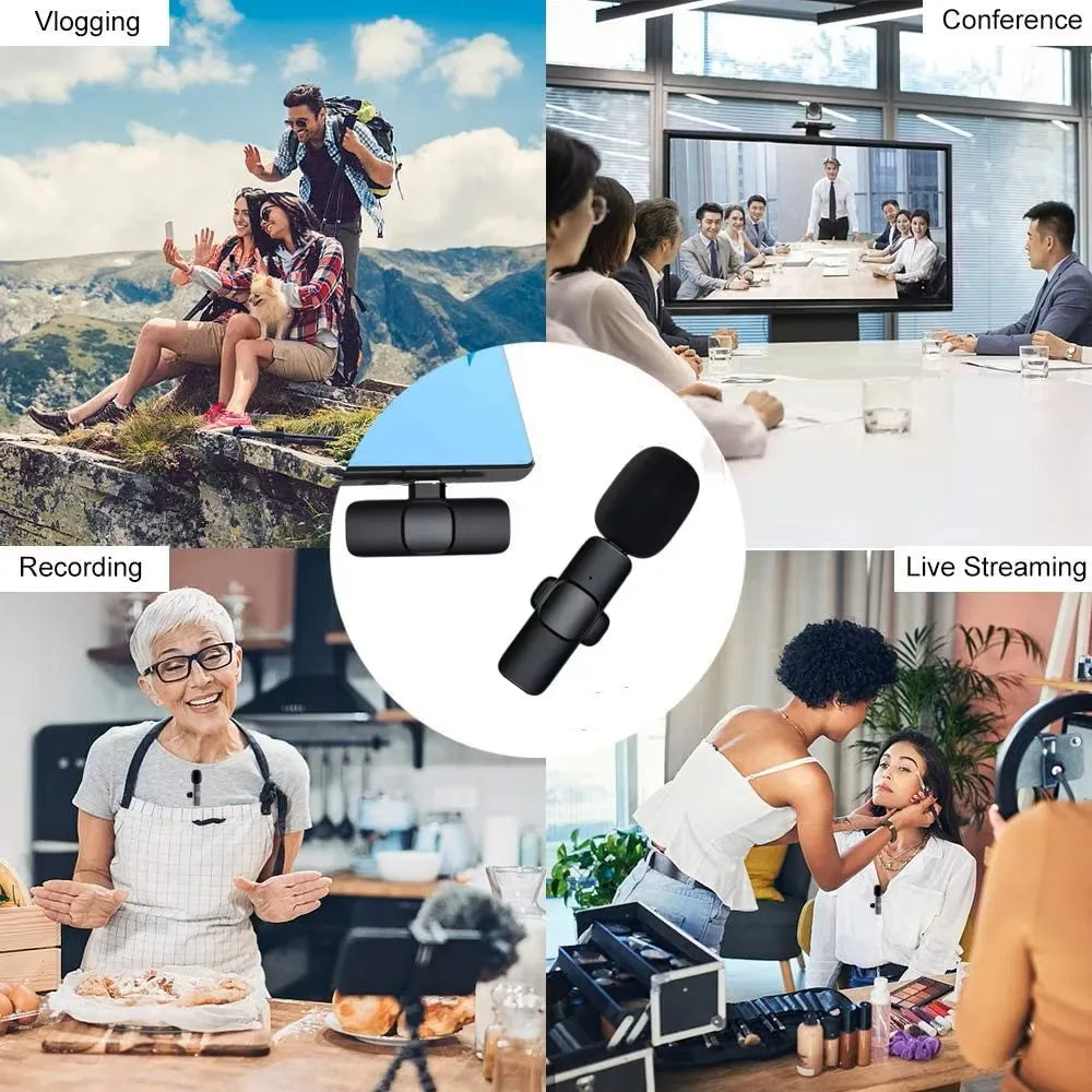 Wireless Lavalier Microphone – Mini Portable Mic for Android/iPhone