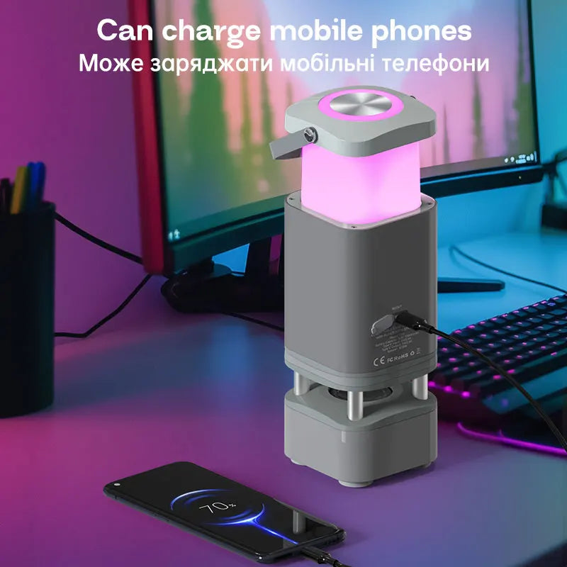 Outdoor LED Camping Light & Bluetooth Speaker With Portable Power Bank