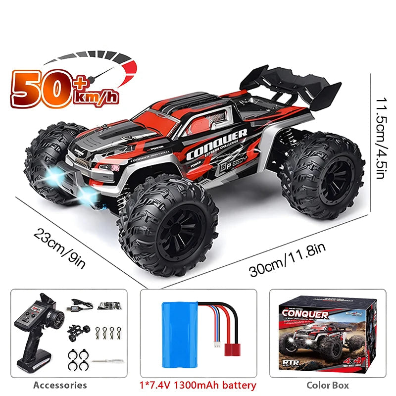 SCY 1:16 4WD 70KM/H or 50KM/H Brushless RC Drift Truck with LED Lights