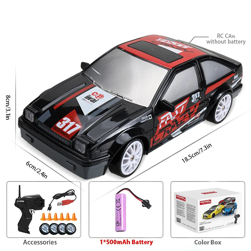 WLtoys AE86 1:24 4WD RC Drift Car – 15KM/H Remote Control Racer