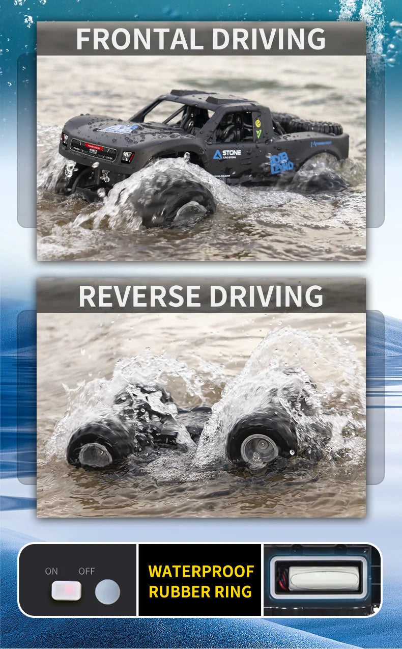 JJRC 4WD Amphibious RC Car – Waterproof, Off-Road, Stunt Climbing Truck