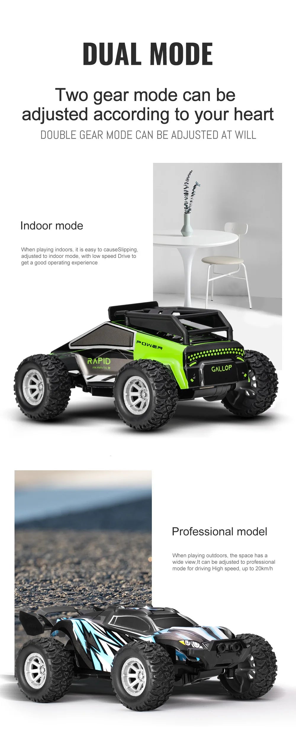 S801-S803 1/32 Mini RC Car – LED Lights, 4CH, Rechargeable Off-Road