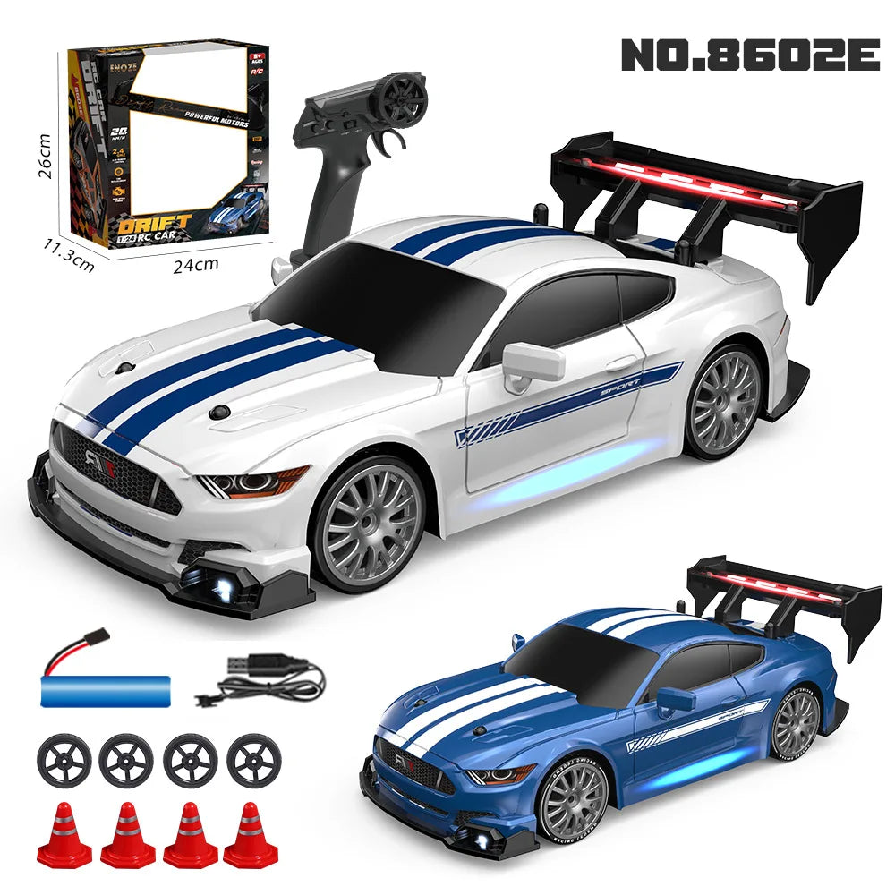 1:24 AE86 GTR 4WD Drift RC Car with LED Lights & Dual Tire Sets