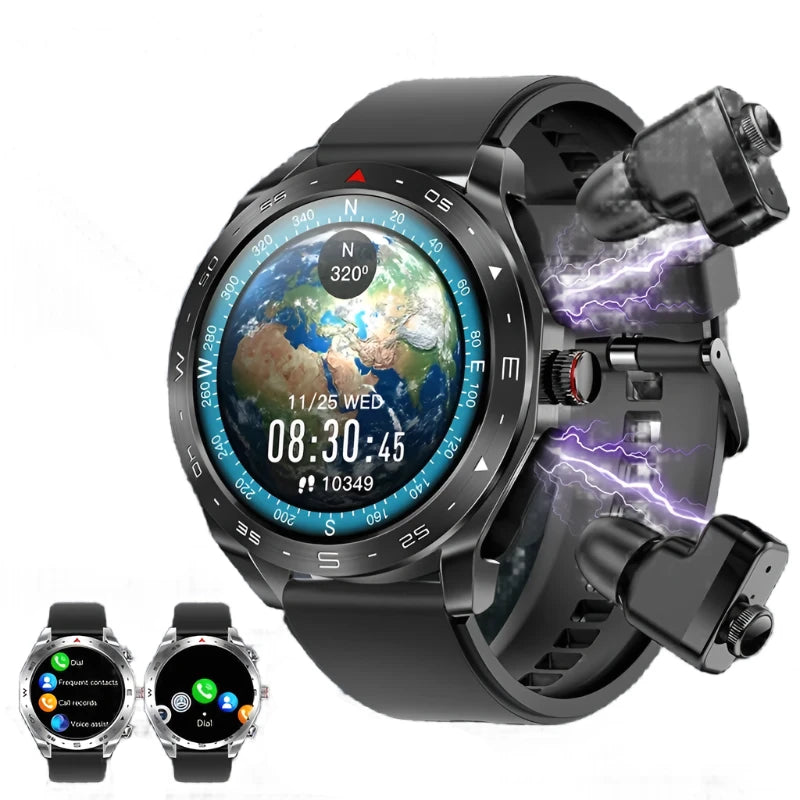 2 in 1 SmartWatch with Earbuds 400mAh High-Definition Screen Sports Fitness 5.0 Bluetooth