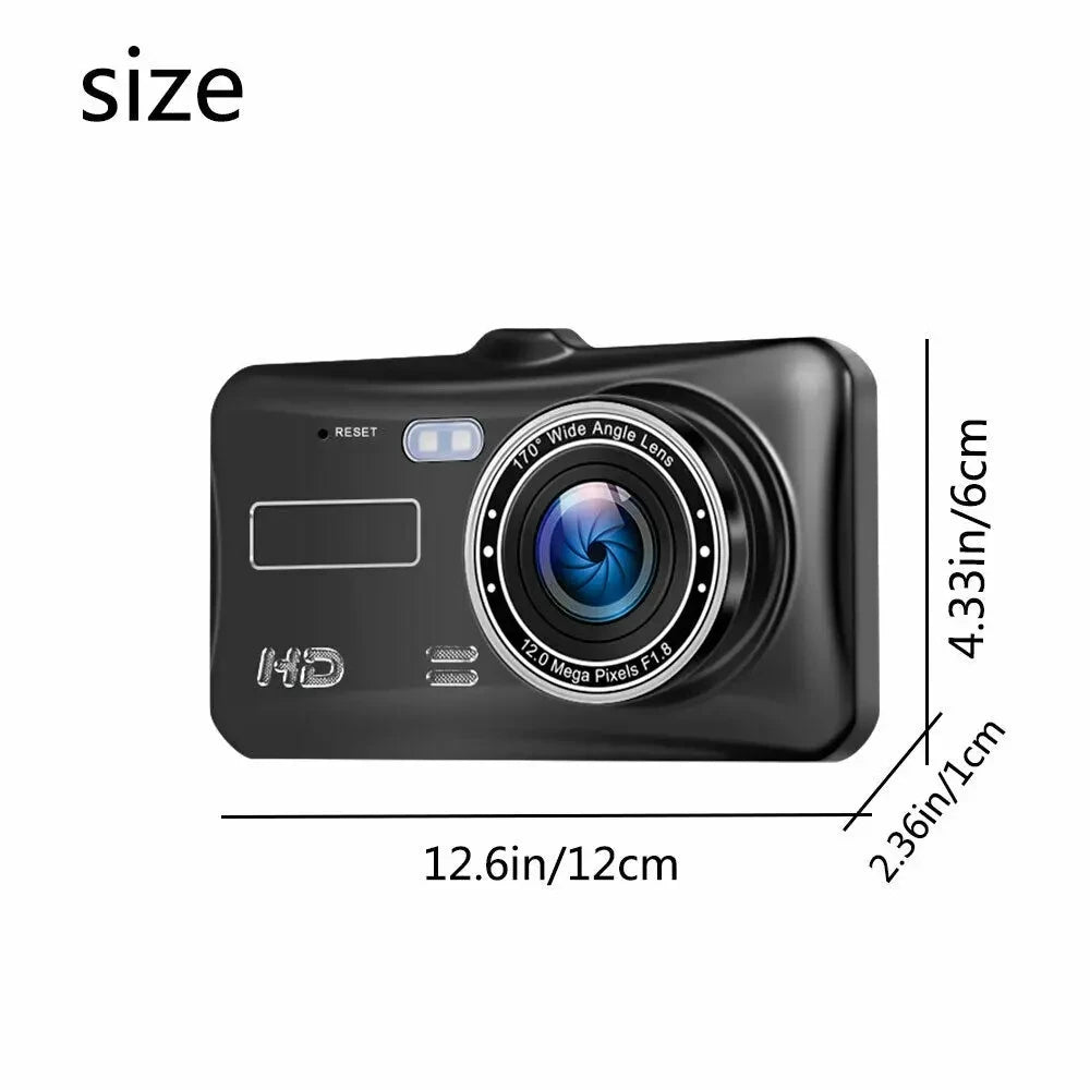 4" In Car Camera Recorder Dual Front and Rear HD 1080P Dash Cam Night Vision 32GB UK