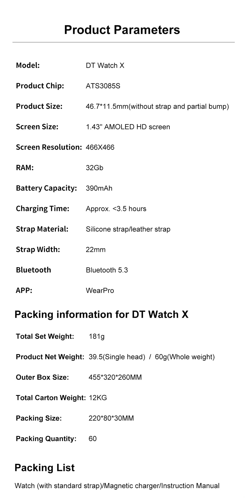 ProX Health and Fitness Smart Watch With 32GB RAM for Oppo