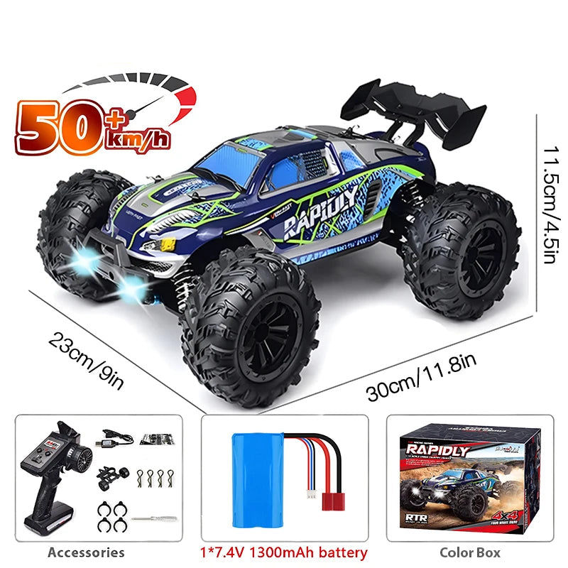 SCY 1:16 4WD 70KM/H or 50KM/H Brushless RC Drift Truck with LED Lights