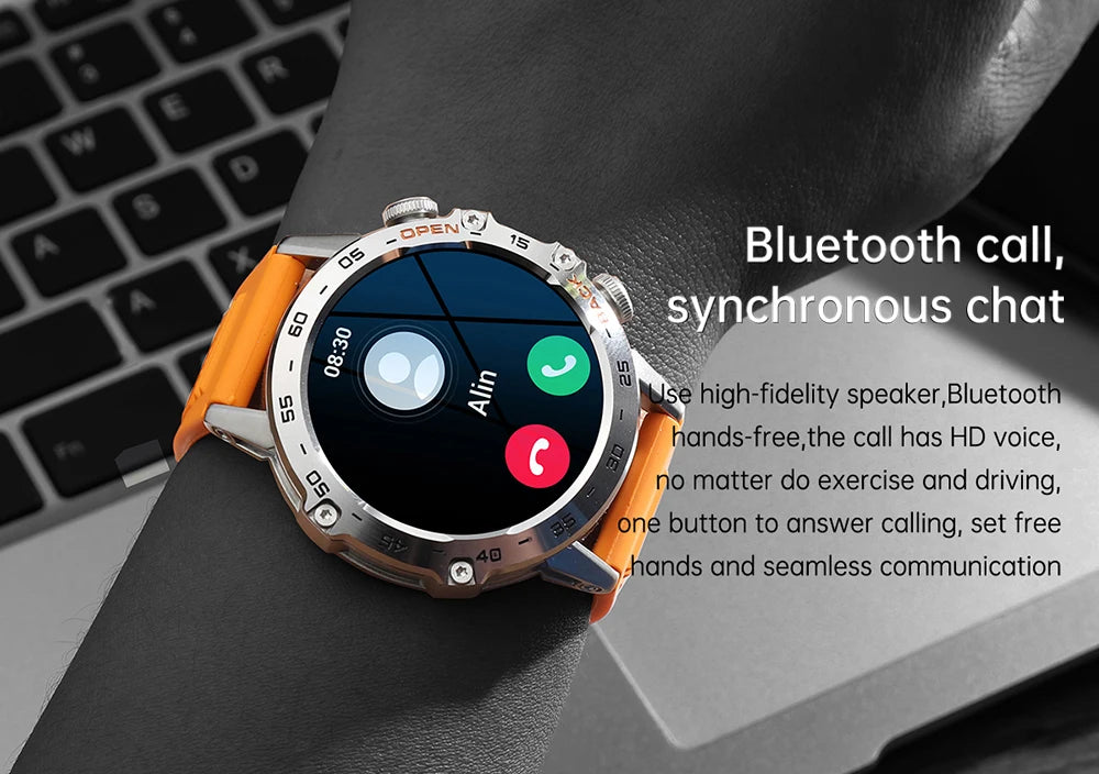 Men Smart Watches for iOS Android MD52 Sports Fitness Tracker Waterproof 1.39