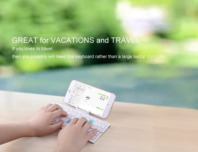 Mini Wireless Bluetooth Keyboard with Aluminium Stand 202.5 x 46.51 mm