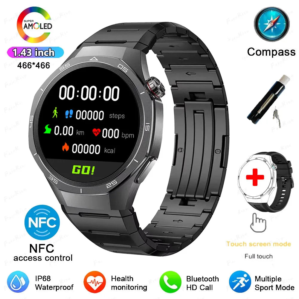 GT5 Pro Smartwatch AI Tech 1.43 AMOLED GPS 1GB Memory NFC Health Fitness Tracker