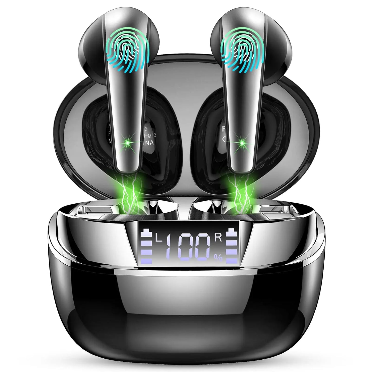 SoundSync Pro TWS Bluetooth 5.3 Earphones, 40H, ENC, LED