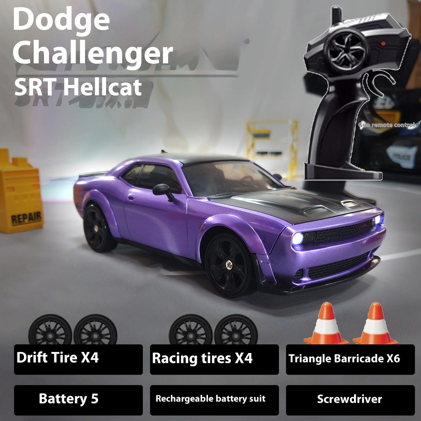 rc1:24 Entry-Level 4WD Drift RC Car for Kids with Rechargeable Battery