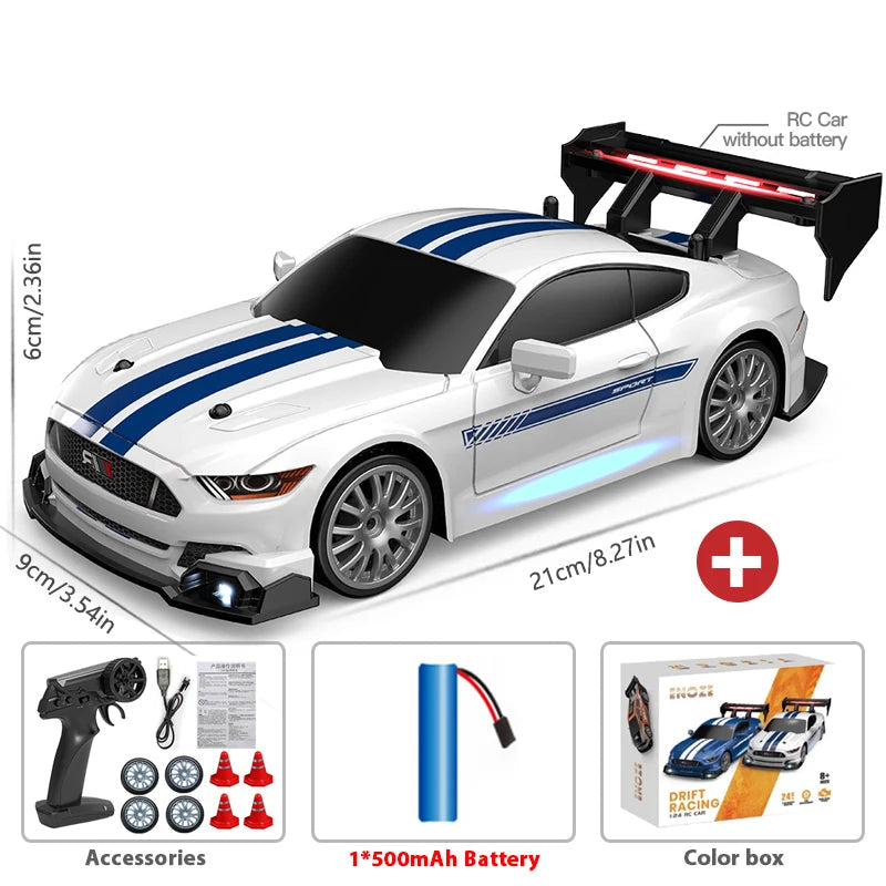 1:24 AE86 GTR 4WD Drift RC Car with LED Lights & Dual Tire Sets