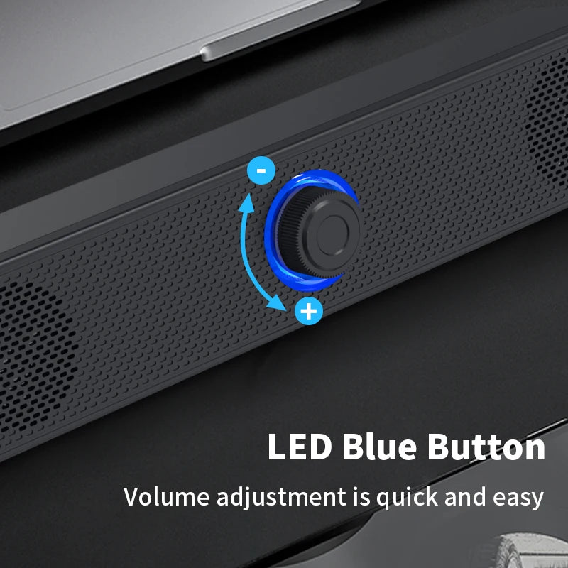 Desktop Dual Speakers with Wired AUX & Bluetooth, LED Stereo Sound