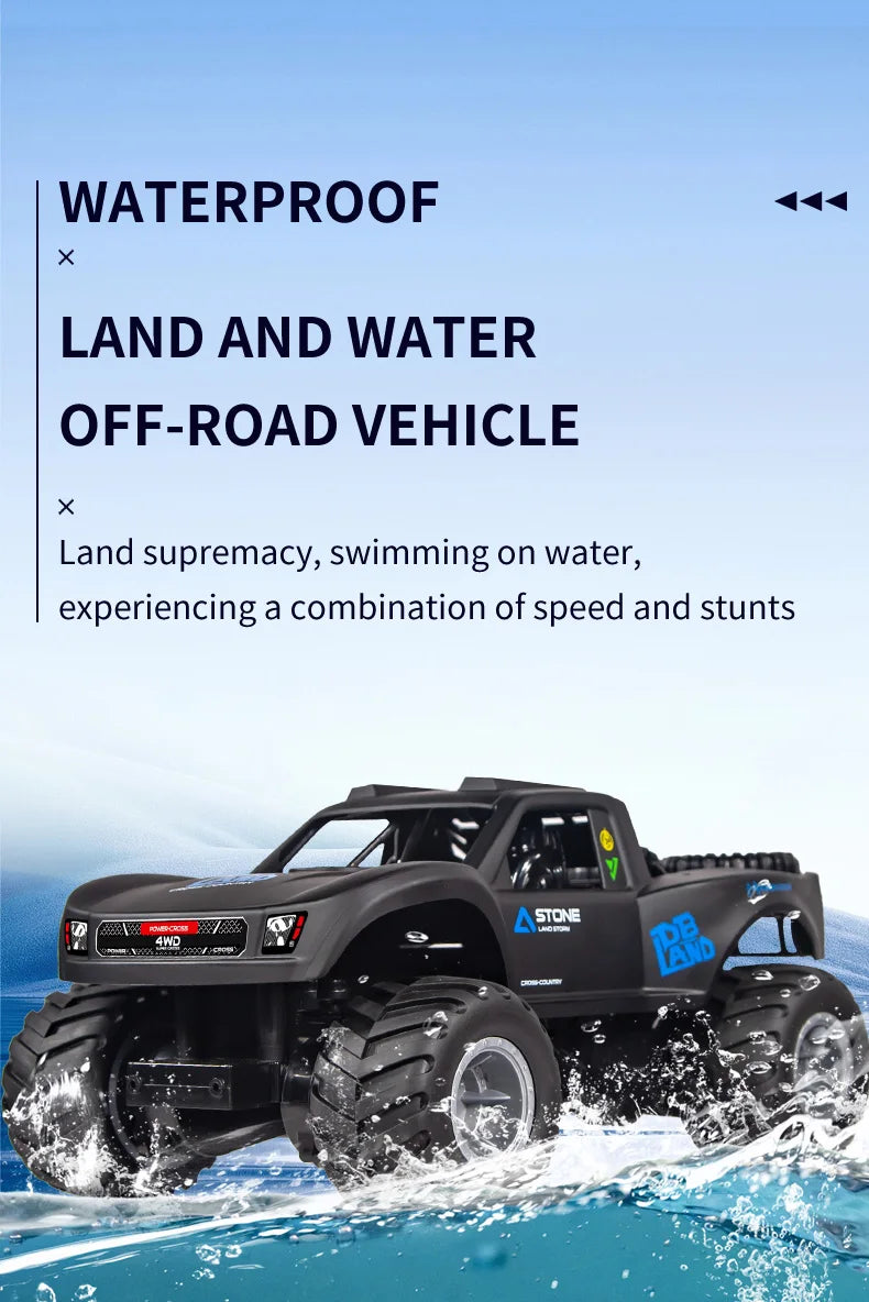 JJRC 4WD Amphibious RC Car – Waterproof, Off-Road, Stunt Climbing Truck